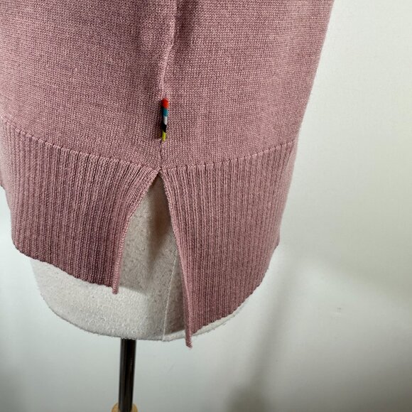 Smartwool Split Merino Wool Blend V-neck Sweater in Taupe Women's Size Small - Picture 7 of 16